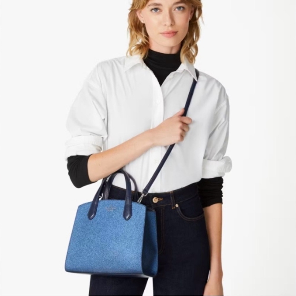 Kate Spade-Glitter Tinsel Satchel (Parisian💙Blue)